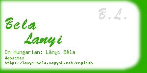 bela lanyi business card