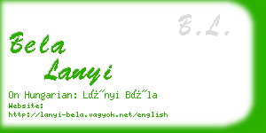 bela lanyi business card